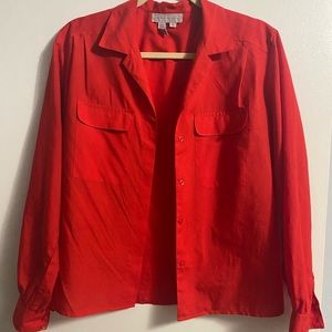 vintage red button-up